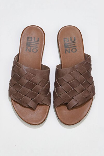 Bueno Shoes صندل فليب فلوب نسائي من الجلد باللون الرمادي 01wq0501