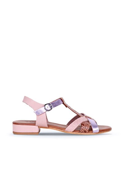 Bueno Shoes 01ws6109 Μοντέλο ροζ δερμάτινα γυναικεία πέδιλα με τακούνι