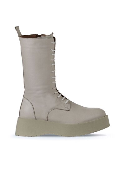 Bueno Shoes Cizme de damă din piele cu toc bej - 01wv1303