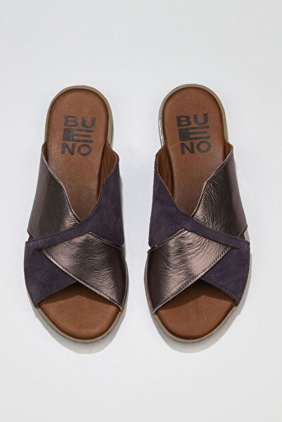 Bueno Shoes Фіолетові замшеві жіночі тапочки - Прямий дизайн 01wu3000