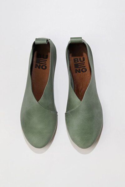 Bueno Shoes حذاء باليرينا نسائي من الجلد الأزرق 01wn0702