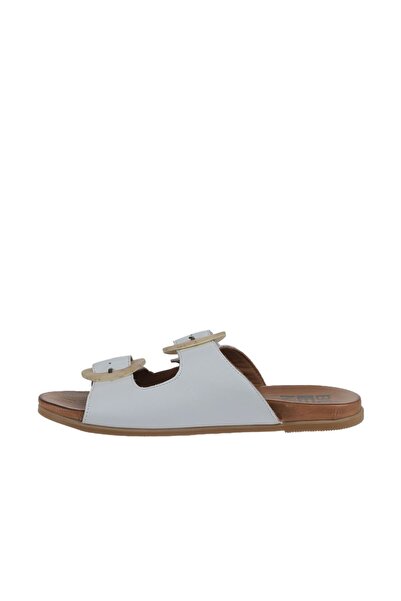 Bueno Shoes Beyaz Deri Kadın Düz Terlik 01wu4222