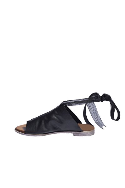 BUENO Shoes Black Leather Women's Flip Flops Sandals 01Wn5008