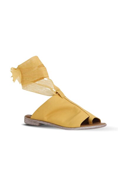 BUENO Shoes Sarı Deri Kadın Parmak Arası Sandalet 01wn5008
