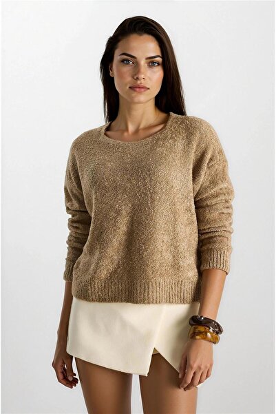 WeShaya Pulover din tricot cu textura moale, cu gâtul rotund, din nurcă