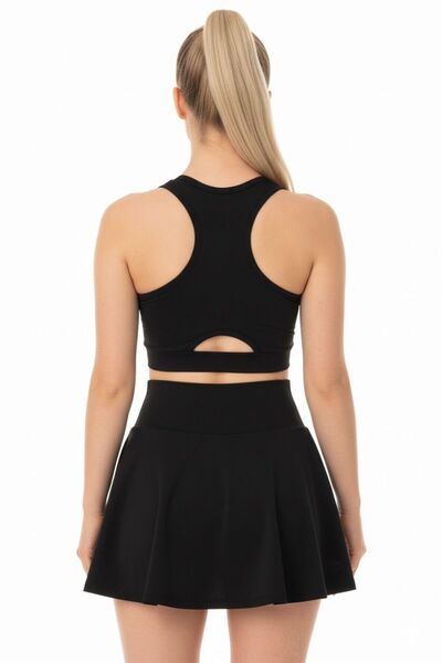 Lucky Line Women's Sports Set Bustier with Globe and Tennis Skirt Set with Shorts Sportswear