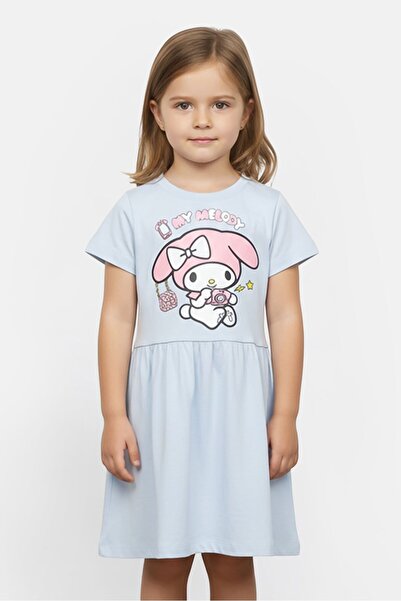 Disney فستان "ماي ميلودي" مطبوع صورة فتاة صغيرة، أزرق فاتح