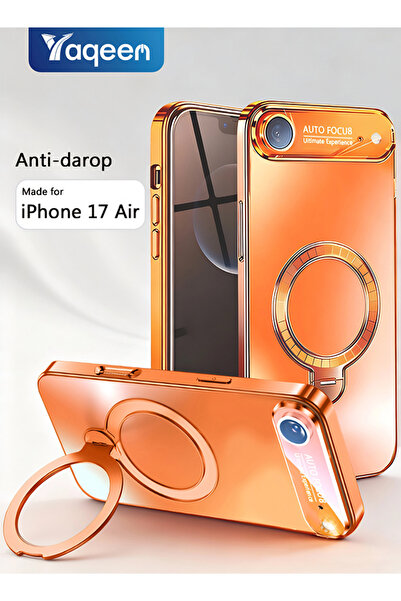 yaqeen جراب حماية لجهاز iPhone 17 Air مع حامل شحن مغناطيسي يدور 360 درجة لحما...