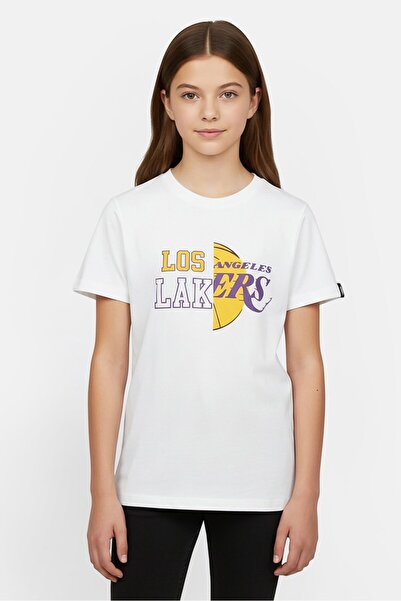 Disney x NBA Kids Girl Graphic Print Short Sleeve T-Shirt, White