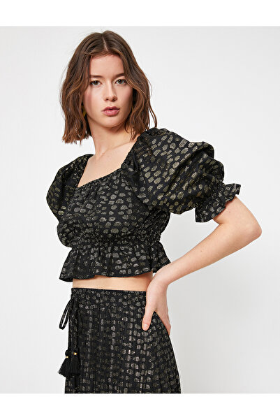 Koton Gemusterte Crop-Bluse
