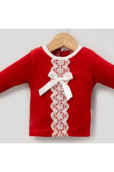 Micii Ștrumfi Red Velvet Hat Set, 3 Pieces, Girls - Red Romance