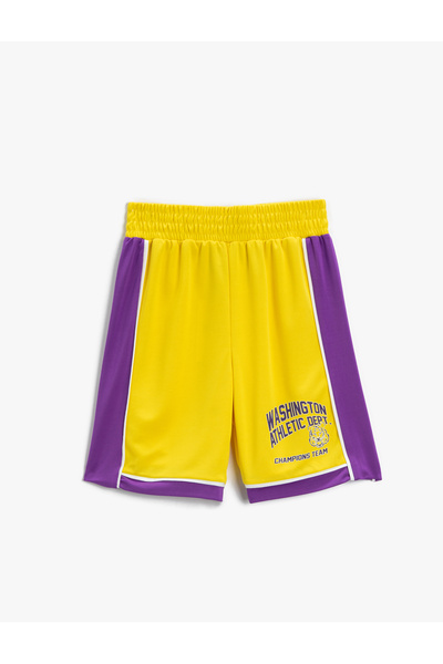 Koton Printed Basketball Shorts with Elastic Waist