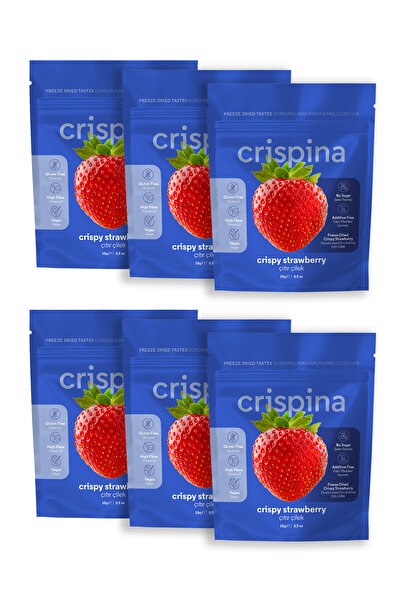 Crispina Daily 6 عبوات من رقائق الفراولة الطبيعية والنباتية الخالية من الغلوت...