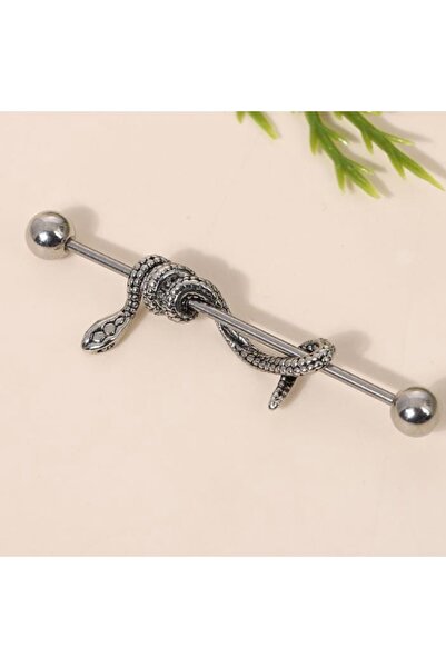 Bylin 316 L Cerrahi Çelik Yılanlı Köprü Piercing (Bar Kalınlık 1,2mm) - Bar U...