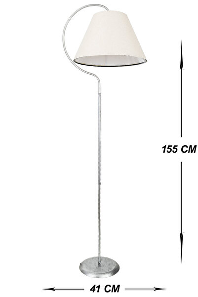 VENON Güven Avize Lambader Holo Elips Gümüş Patine Krem Şapka