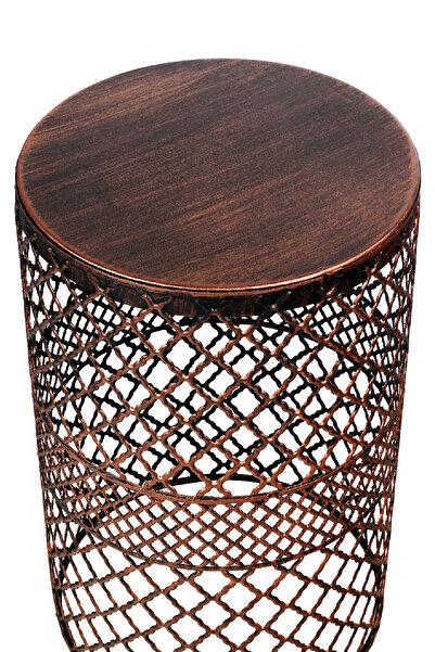 VENON Home Metal Modern Sehpa (300x480) Siyah Bakır Patine