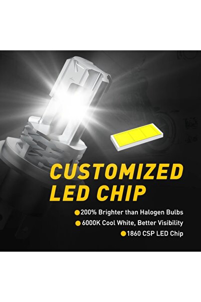 AUXITO Bec LED pentru motocicletă H4 12000Lm 12V 6500K Alb