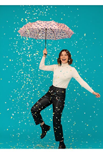 CosVelluto Çiçek Desenli Kaliteli Kadın Şemsiye