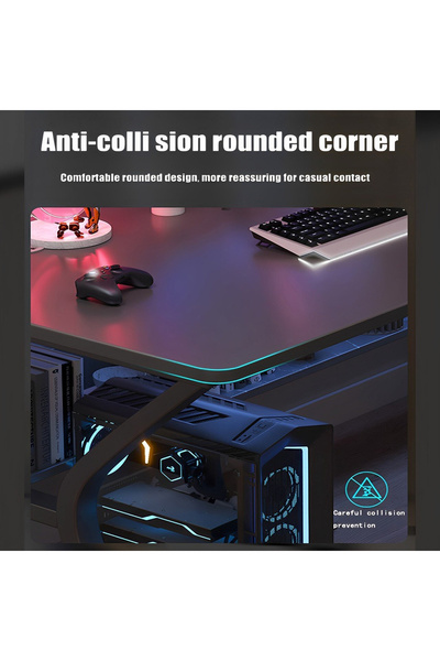 Wemart Gaming Table Computer Desk C-Shaped Legs Black (100x60x75cm)