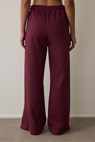 Penti Bordo Düz Paça Yüksek Bel Eşofman Altı