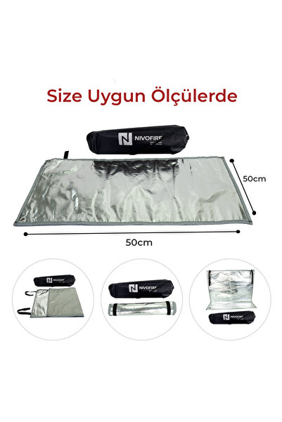 nivofire Çadır Sobası Altı - Çok Amaçlı Yanmaz Mat 50x50cm