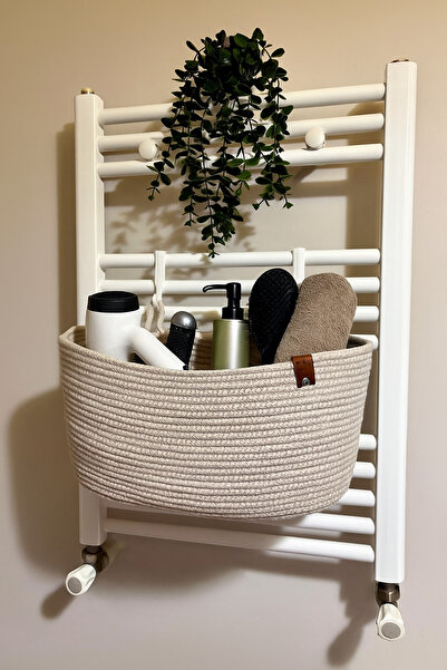 NuaCraft Doğal Hasır Askılı Sepet – Banyo & Mutfak Petek Havlupan Üstü Organi...