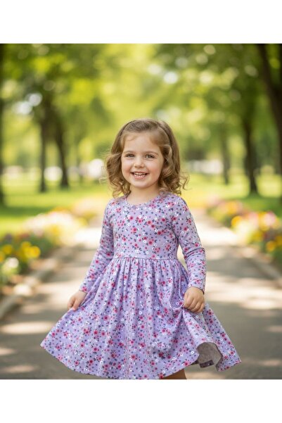 berylink Κοριτσίστικο φλοράλ μωβ φόρεμα