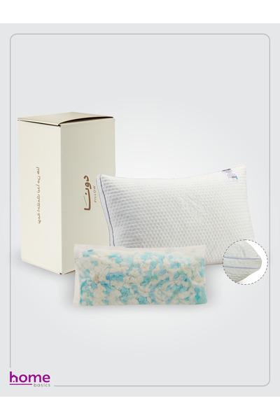 Doona وسادة سرير من إسفنج الذاكرة الممزق بوزن 1600 جرام، مقاس 50×75 سم - ارتفاع قابل للتعديل، ناعمة، رقيقة، ودعم مريح