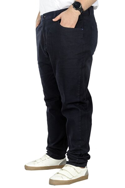ModeXL Mode Xl Büyük Beden Erkek Gabardin Pantolon 5 Cep Doğa Classic 22920 Lacivert