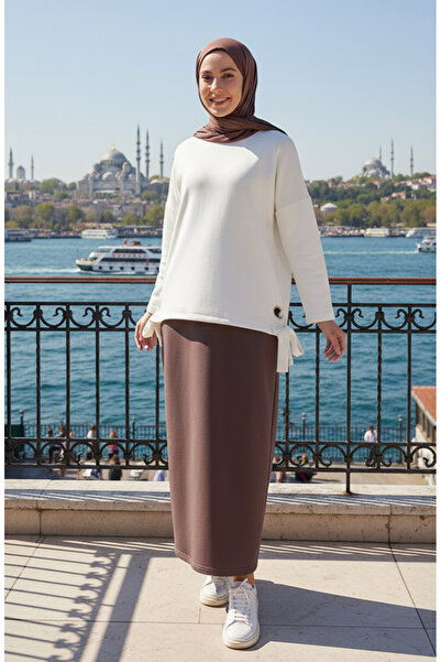 sefamerve Sports Skirt with Pockets 0152-11 Brown