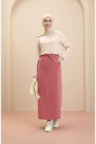 sefamerve Dried Rose Pocketed Sports Skirt - 0152-22