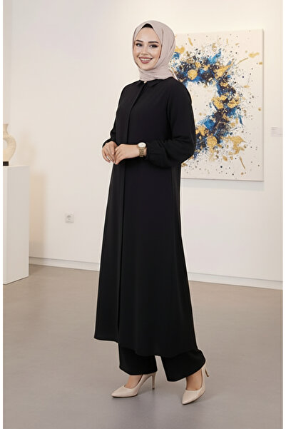 sefamerve Long Tunic Modal Suit 0330-01 Black