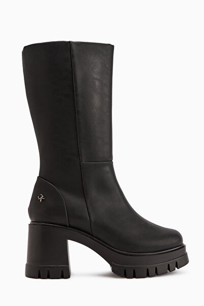 Limoya Κοντές γυναικείες μπότες Chelsie Μαύρες με ψηλοτάκουνα πλατφόρμα