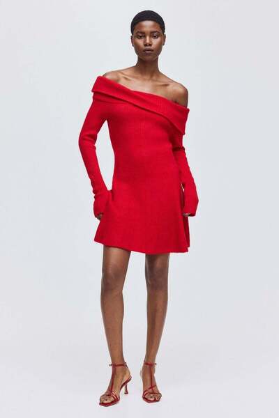 H&M Rib-knit off-the-shoulder dress