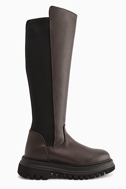 Limoya Latoya Brown, Bitter Brown Color Stretch Λεπτομερείς γυναικείες μπότες