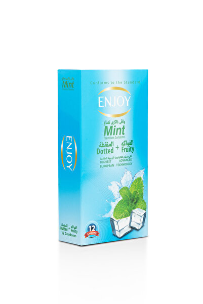 Enjoy Mint Flavored Premium Condoms – 12 Pieces, Extra Lubricated, Natural Latex