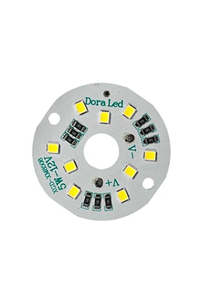 DORA LED 12volt 7watt Smd 2835 Ledli Led Modül 10mm Delik Çaplı Beyaz 12v 7w Avize Ledi 44mm(3 ADET)