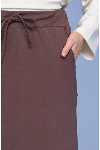 sefamerve Sports Skirt with Pockets 0152-11 Brown