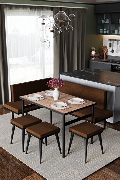 Wood House PAMİR KÖŞE TAKIMI KAHVE-CEVİZ  (MUTFAK,BAHÇE,BALKON,OTURMA ODASI)