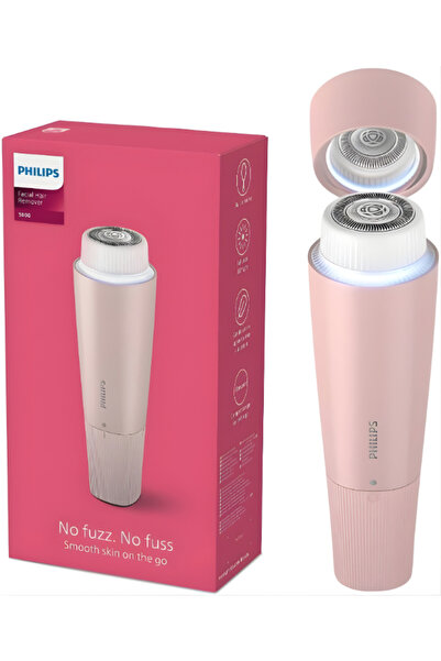 Philips 5000 Series Facial Hair Remover smooth skin on the go for upper lip, chin, cheeks, Lychee Pi