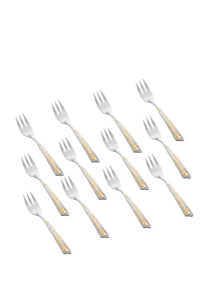 HIC 12-Piece Stainless Steel Dessert Fork Set