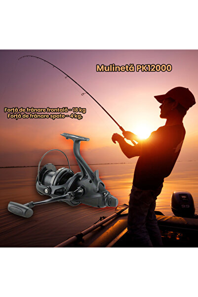 AVYRA PK12000 Fishing Reel, 7+1 Bearings, 18kg Front Drag, Black, 670g