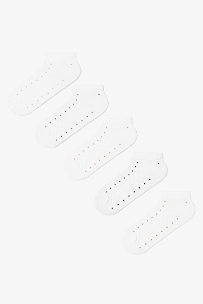 Penti White Tiny Dotty 5-Piece Booties Socks