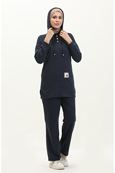 sefamerve Kapüşonlu Eşofman Takım 3036-05 Lacivert