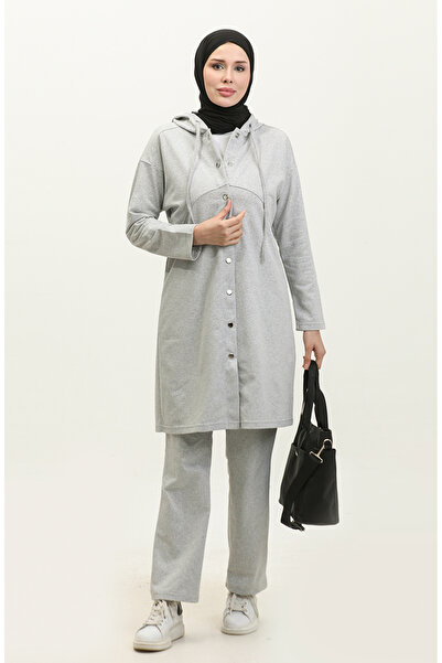 sefamerve Double Tracksuit Suit 3078-12 Gray