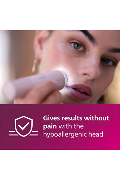 Philips 5000 Series Facial Hair Remover smooth skin on the go for upper lip, chin, cheeks, Lychee Pi