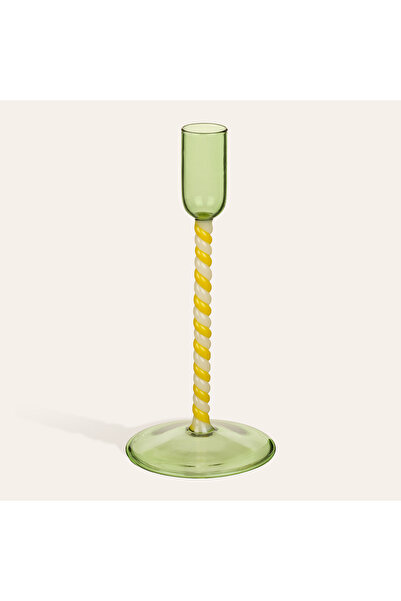 Zsa Zsa Zsu Henan Borosilikat Cam Şamdan 19 Cm Sarı