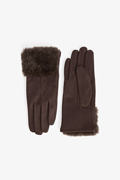 Penti Brown Martina Faux Suede Gloves