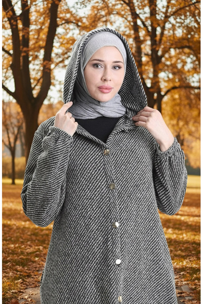 sefamerve Καπάκι με με κουκούλα κουμπιά 0201-03 Βιζόν