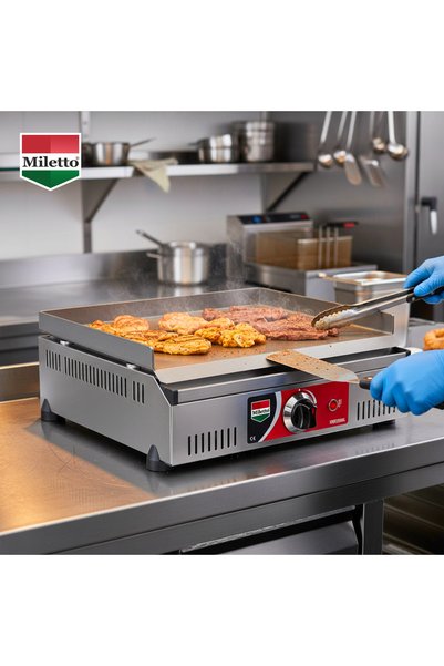 Miletto 50 Cm Elektrikli Sanayi Tipi Pleyt Sac Izgara Barbekü - M50
